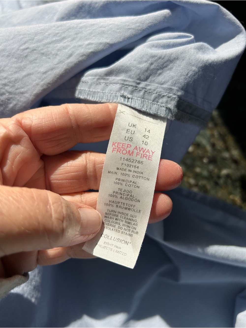 Collusion Babydoll Empire Waist 100% Cotton Made in India Maxi dress. A Line. 10 - Picture 8 of 8